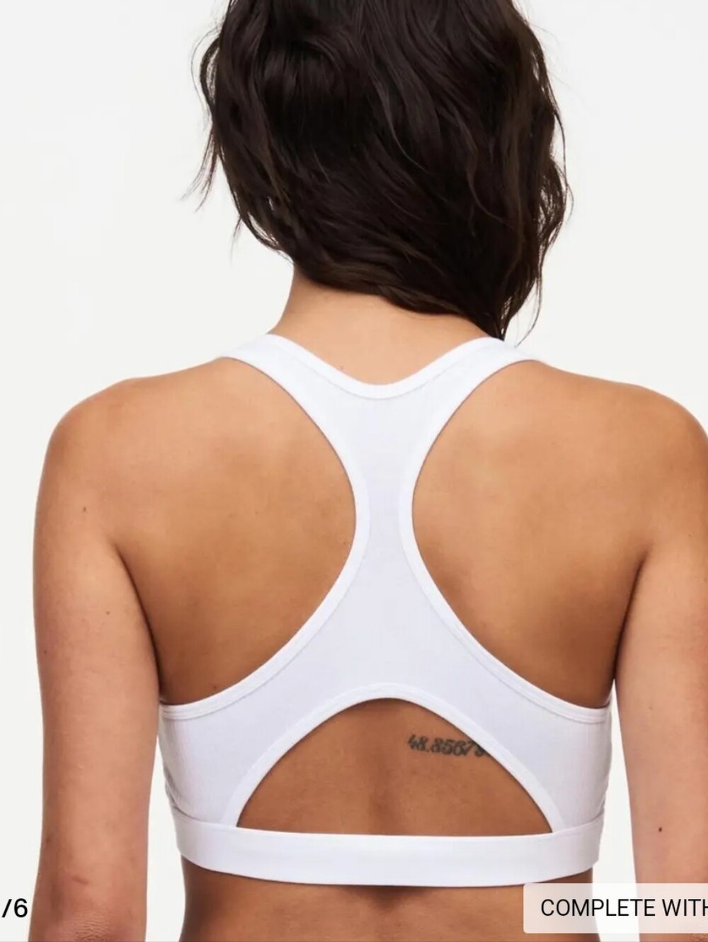 CHANTELLE COTTON COMFORT RACERBACK DESIGN IN WHITE /SIZE:SMALL